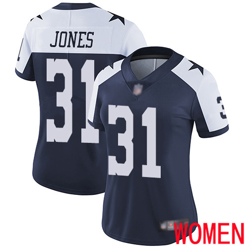 Women Dallas Cowboys Limited Navy Blue Byron Jones Alternate #31 Vapor Untouchable Throwback NFL Jersey->women nfl jersey->Women Jersey